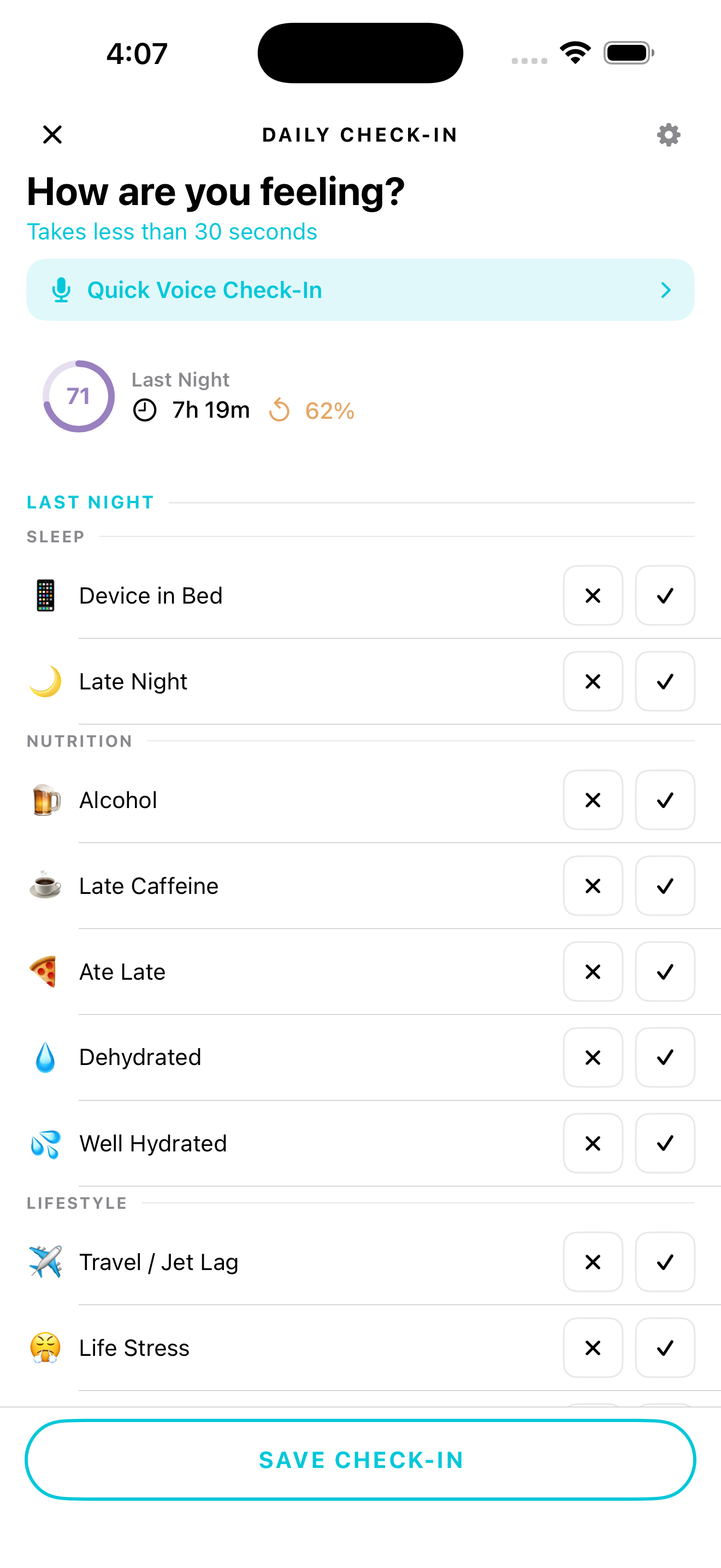 Daily check-ins catch what wearables miss